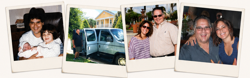 Four family photographs of Freddy through the years
